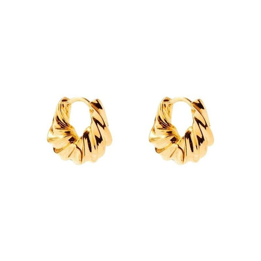 Twisted Chunky Gold Earrings