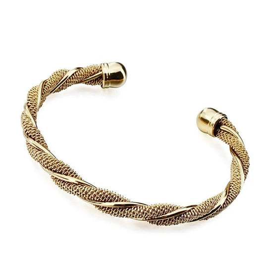 Twisted Open Cuff Gold Bracelet