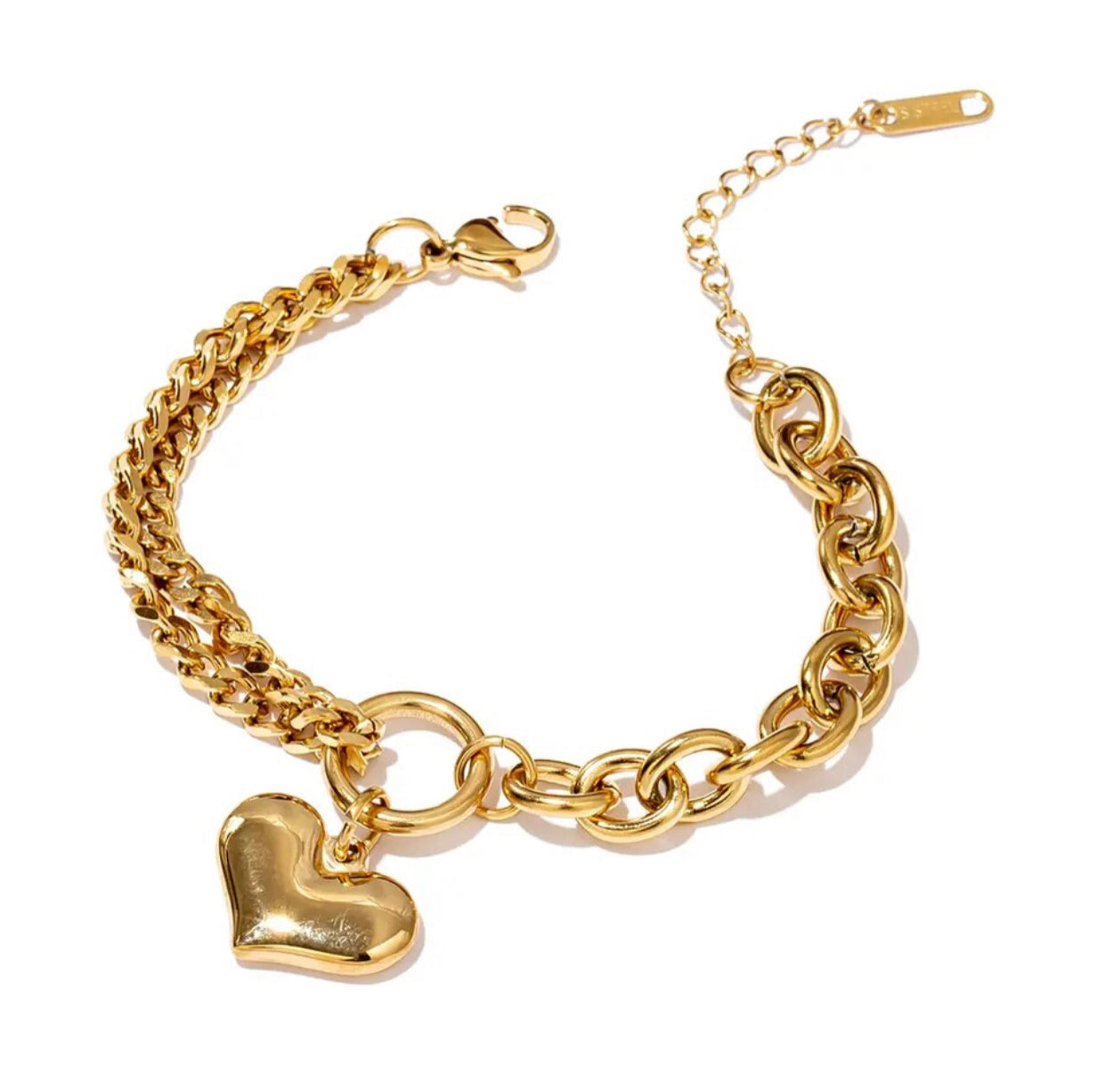 Amore Heart Multi-Chain Gold Bracelet