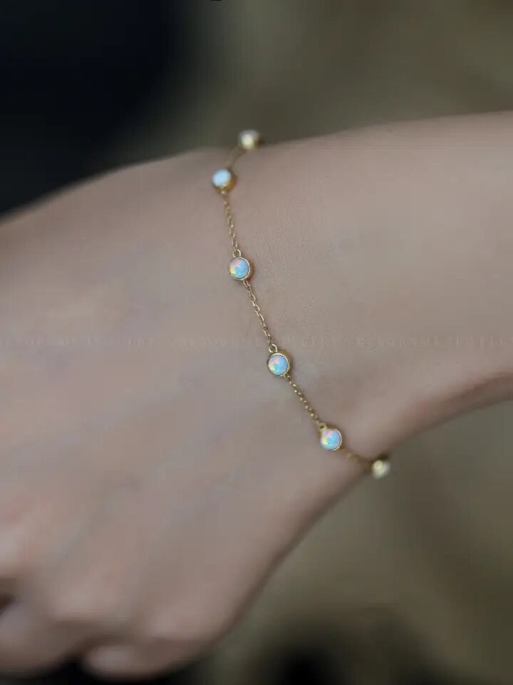 Opal Gold Link Bracelet