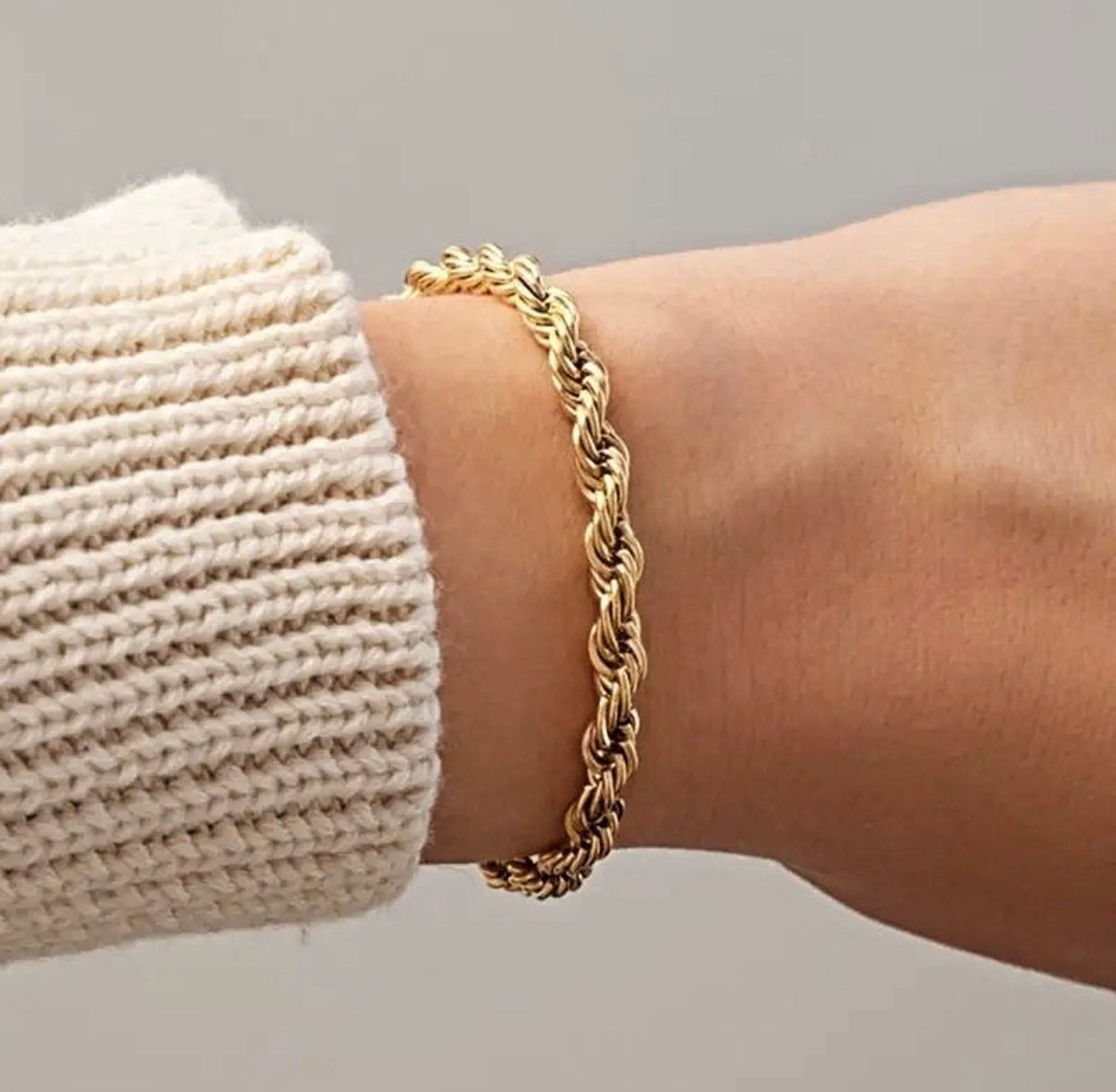 Chunky Rope Gold Bracelet