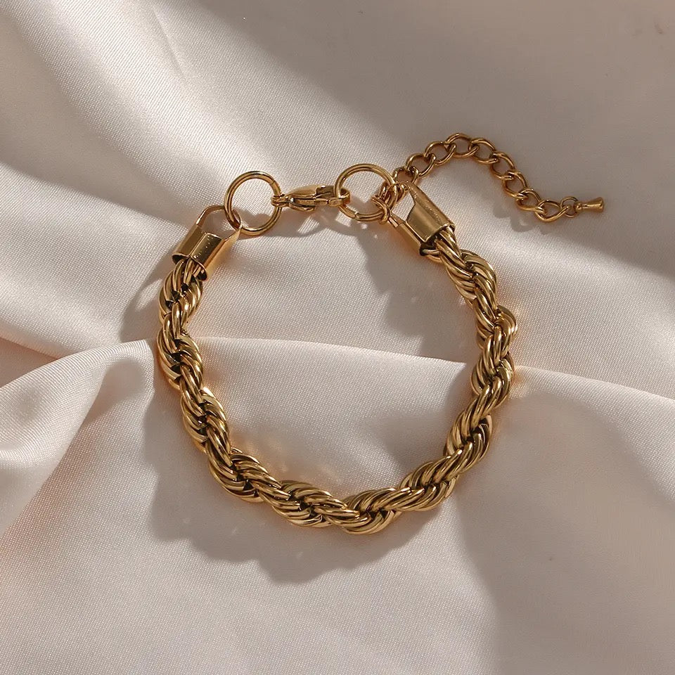 Chunky Rope Gold Bracelet