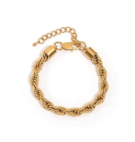 Chunky Rope Gold Bracelet