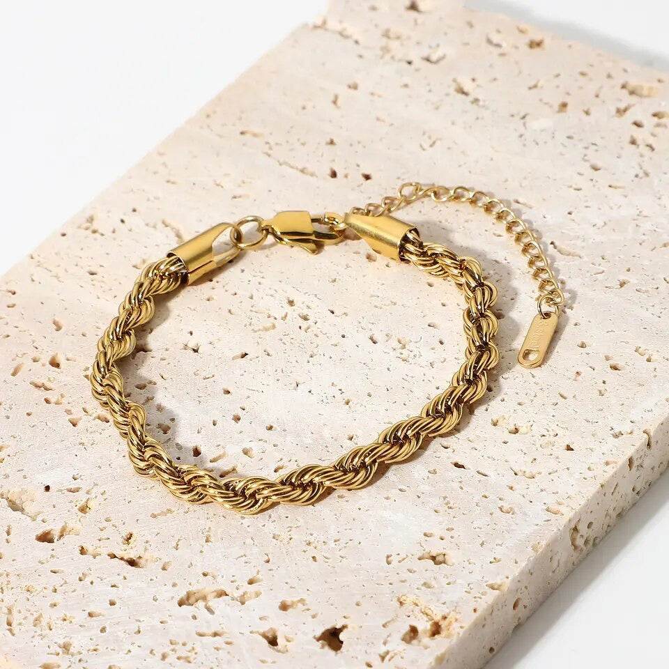 Chunky Rope Gold Bracelet